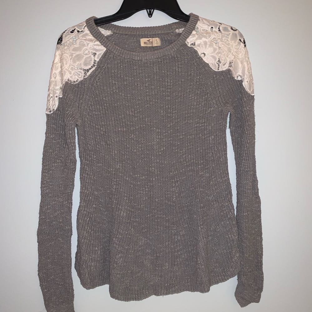 New Hollister Lace Shoulder Sweater